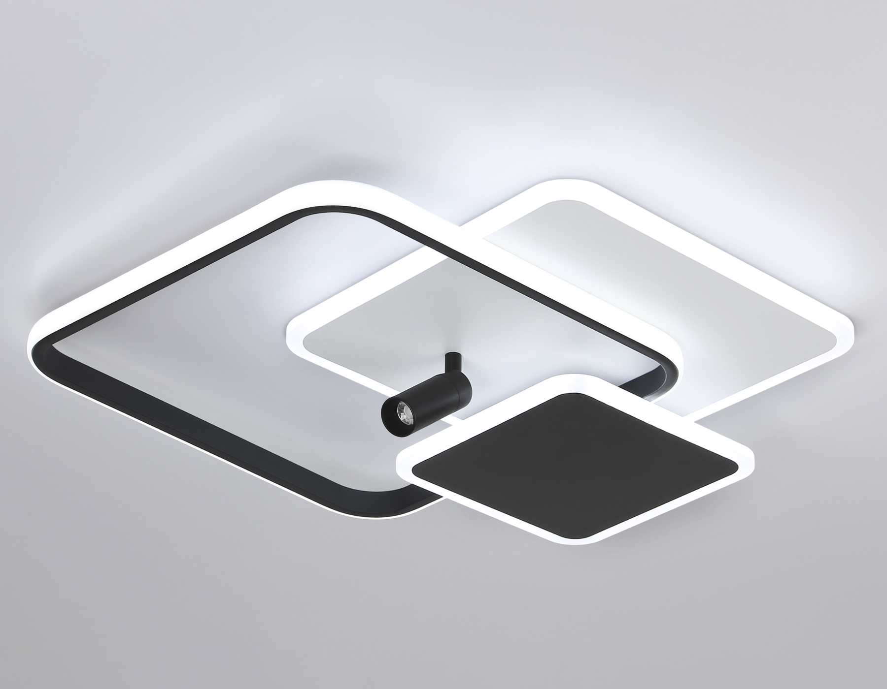 Настенно-потолочный светодиодный светильник с пультом 51,7*48,2*11- см, **W, 3000-6400K, Ambrella Light Comfort FL5120, белый, черный