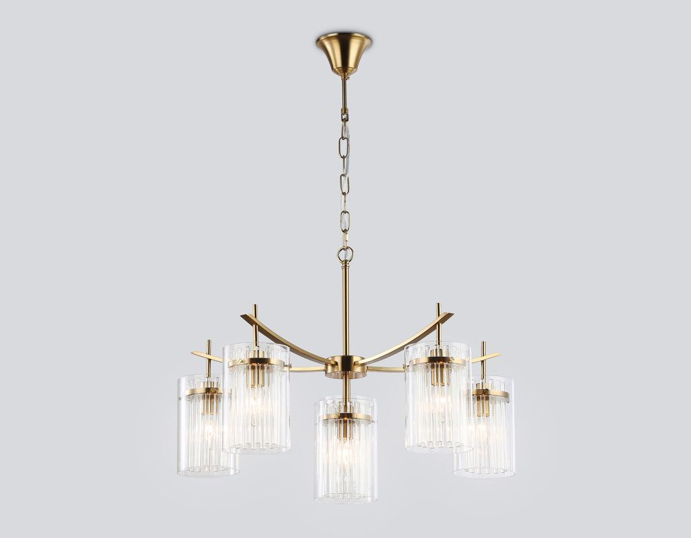 Подвесная люстра **44,5-120 см, 5+1*E14*40W, K, Ambrella Light High Light LH56031, латунь