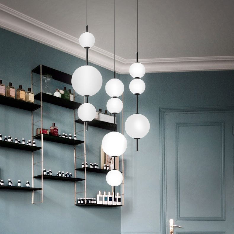 Подвесной светильник White beads Pendant D50 50*50*170 см, 3*LED*10W, 3000K, ImperiumLoft 40.2133-0, Чёрный