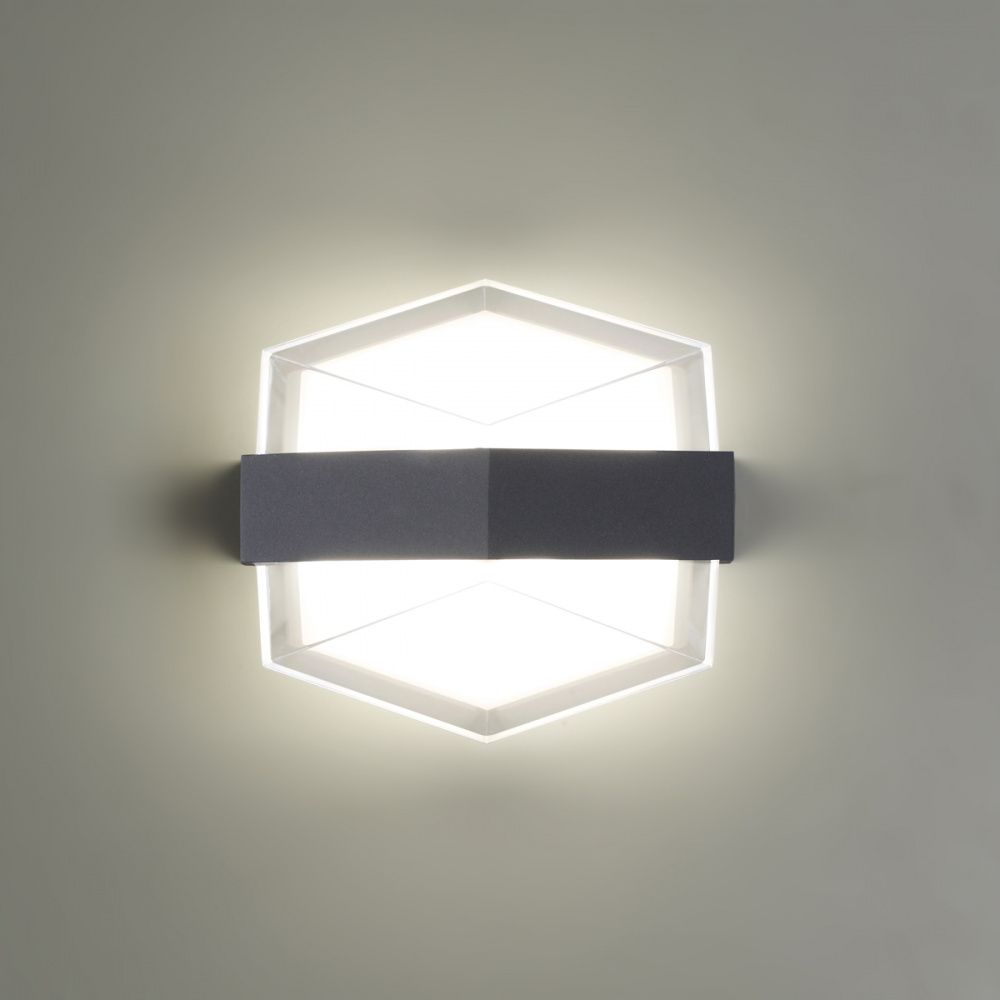 Уличный настенный светодиодный светильник Novotech Kaimas 358574, 12W LED, 4000K, темно-серый