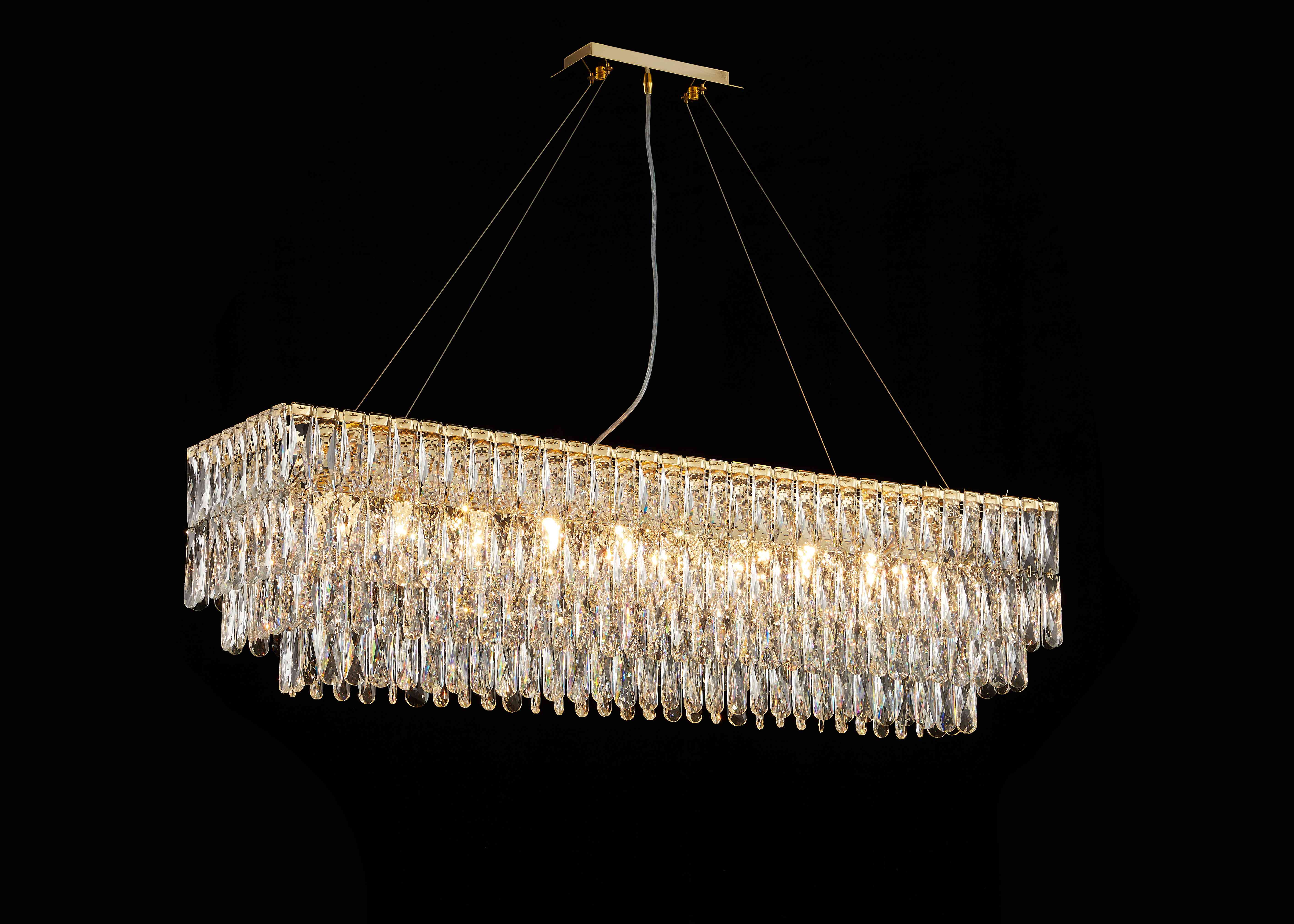 Люстра  1200*300*340, 10*E14, 40W NewRgy Cristallo NW075-L1200*W300*H340 H GOLD, H GOLD
