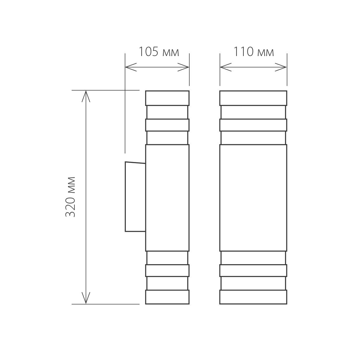 Уличный настенный светильник 1449 TECHNO черный Elektrostandard