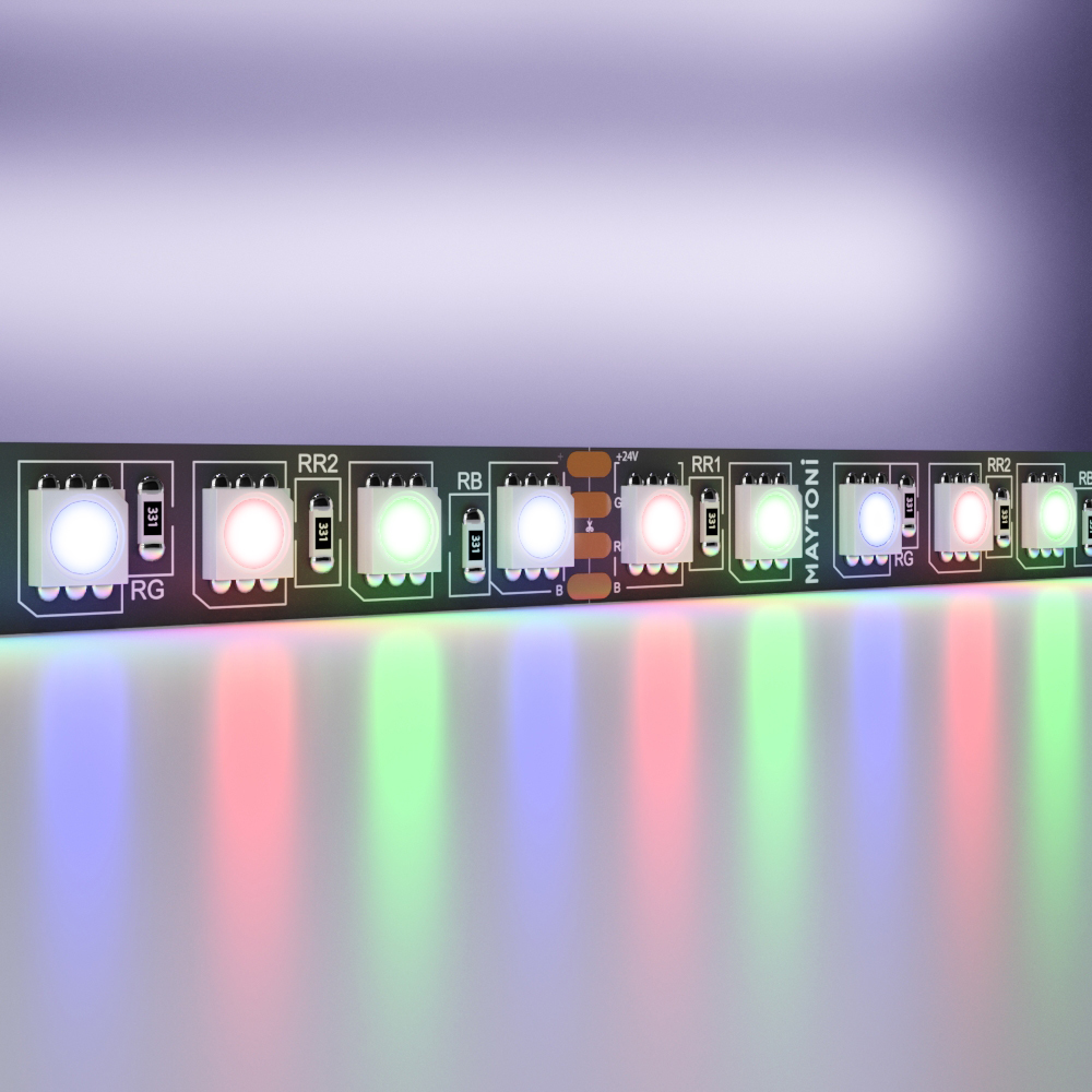 Светодиодная лента 24V 5050 21Вт/м RGB 5м IP20 Black Maytoni  20038,  цена за метр, катушкой по 5 м