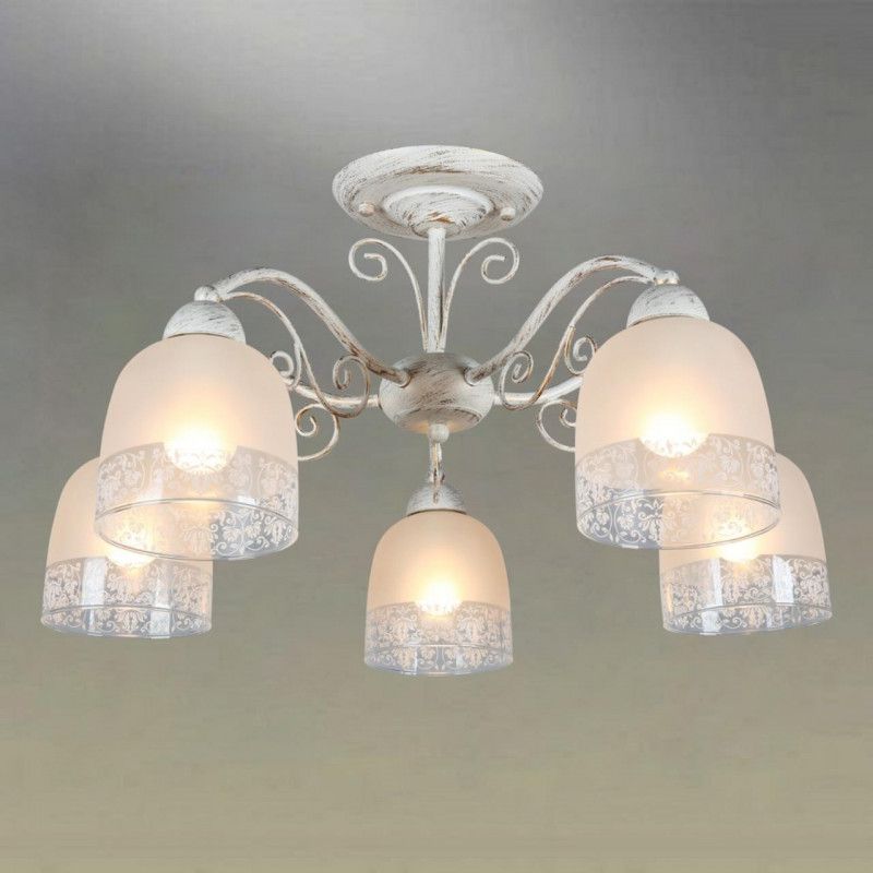 Люстра 57*32 см, 5*E14, 40W, Omnilux Omnilux 549 OML-54907-05, бежевый
