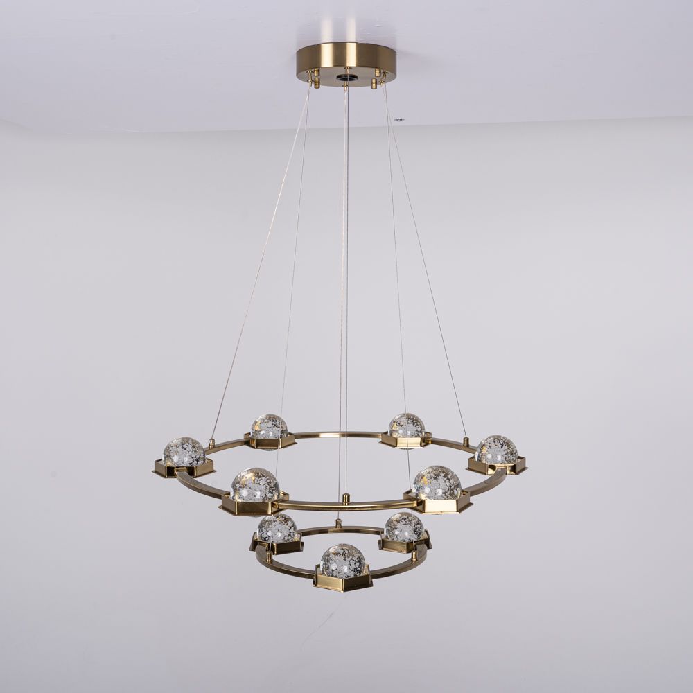 Подвесная люстра WALSH L10 70*70*150 см, 10*LED*5W, 3000K, ImperiumLoft 195470-23, Латунь