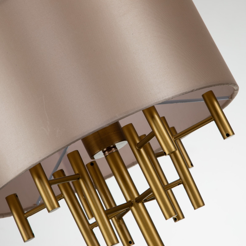 Настольная лампа Favourite Cosmo 2993-1T, D300*H450, латуни, абажур из глянцевой бежевой ткани