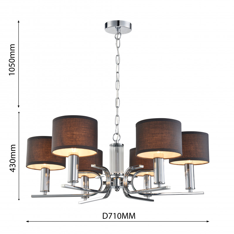 Подвесная люстра Favourite Ignitus 2599-6P, D710*H430/1480, хром