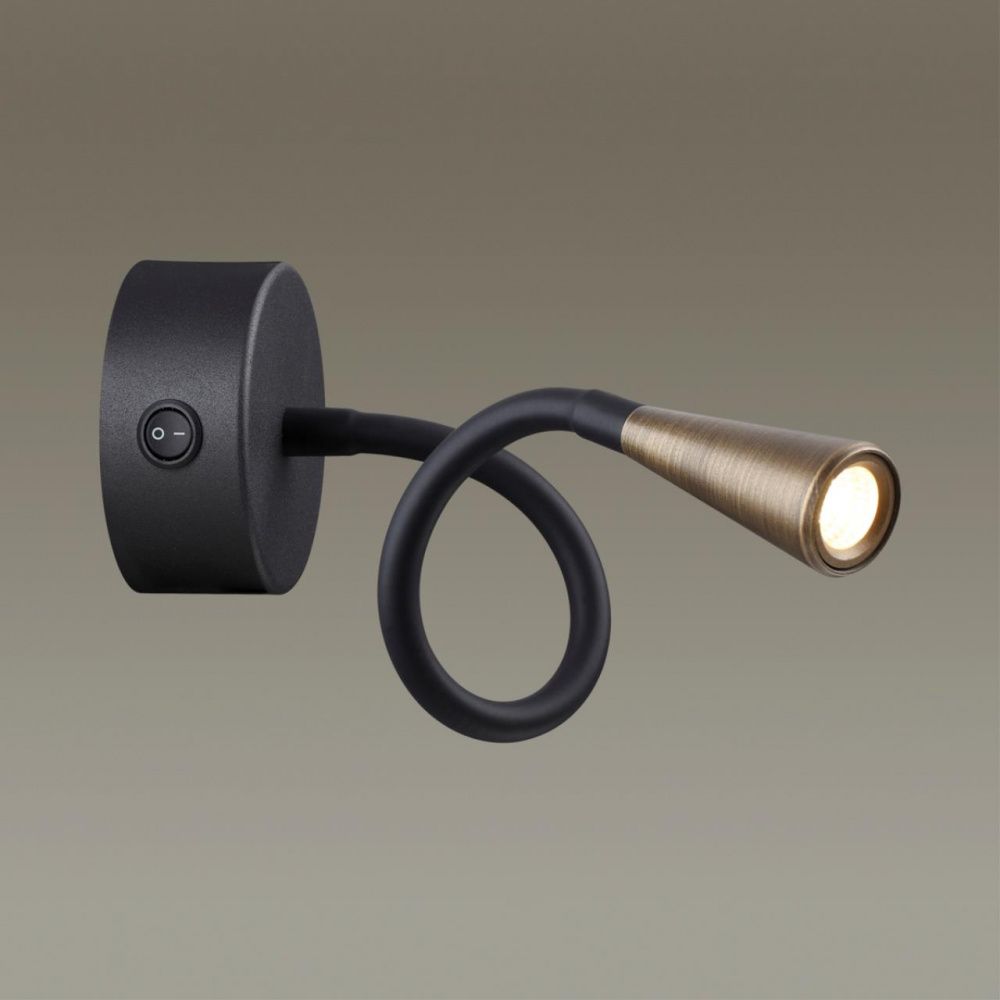 Бра Odeon Light Odds 4289/3WL, 3W LED, 3000K, черный-античная бронза