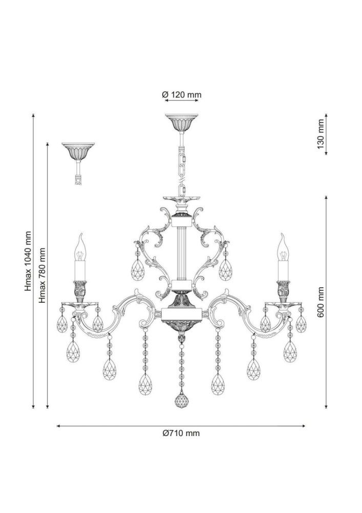 Люстра *71*104 см, 8*E14*60W, Lucia Tucci Barletta BARLETTA 1730.8 cream white, белый