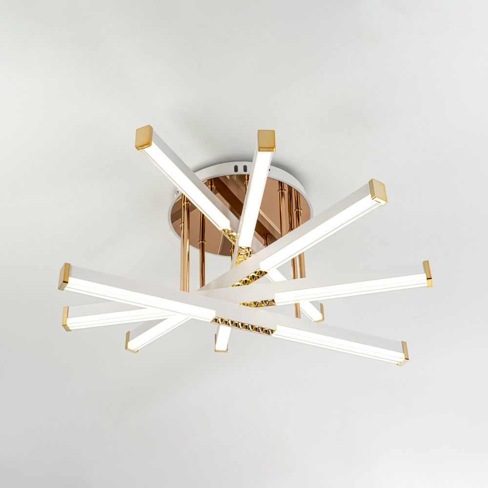 Светильник 60*60*30 см, LED*68W, 3000-6000K, Modelux  MDL.9371.600CL WH, Белый, Золото