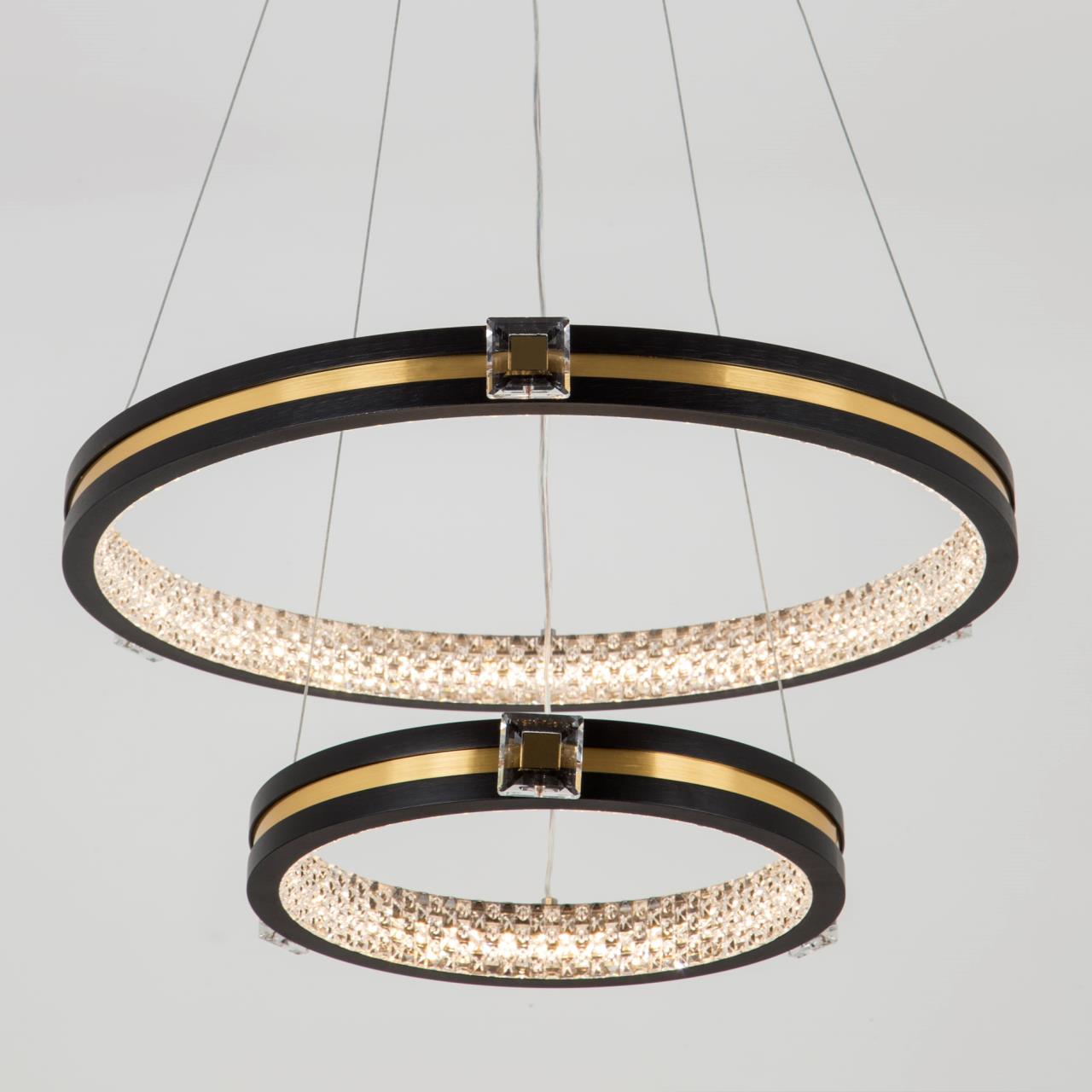 Подвесной светильник 52*52*140 см, LED 75W, 3000 / 6000K, Черный, Латунь LED4U L77084-2