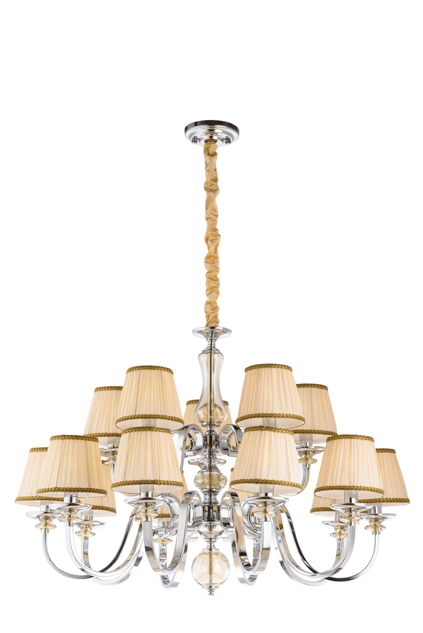 Люстра  920*620-1120, 15*E14, 40W NewRgy Модерн 5360R/10+5 CHR, Хром