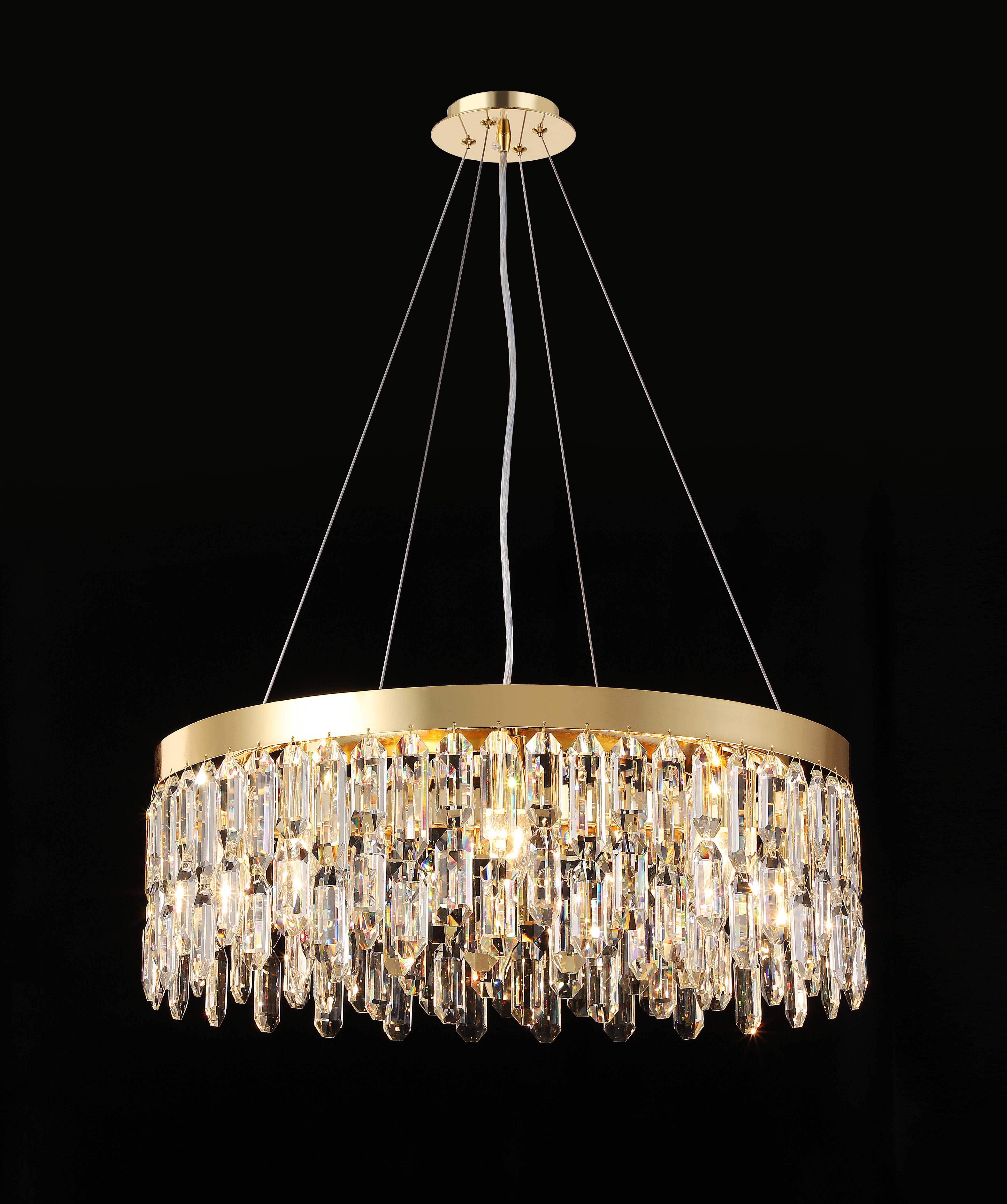 Люстра  600*220, 8*E14, 40W NewRgy Cristallo F6-ф600*H220 H GOLD, H GOLD
