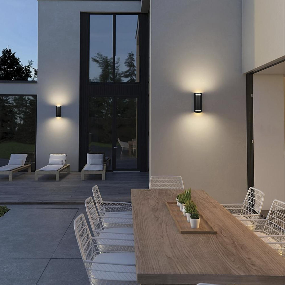 Уличный настенный светильник 8*15 см, 2*GU10 LOFT IT Stema 100012/B черный