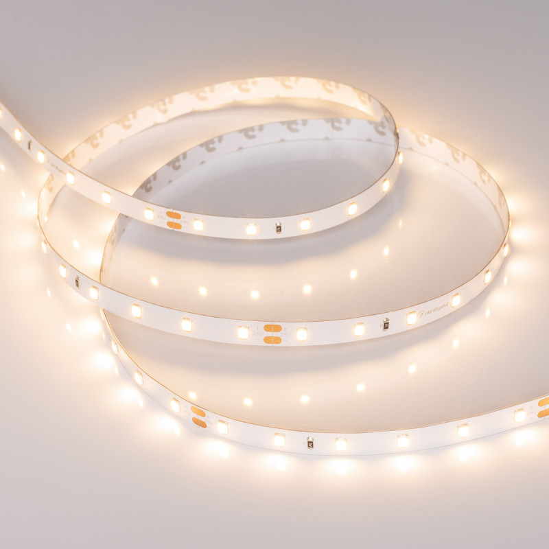 Лента RT-A60-8mm 24V Warm3500 (4.8 W/m, IP20, 2835, 5m) (Arlight, Открытый) 034445. Цена указана за 5 метров. Продается кратно 5 метрам.