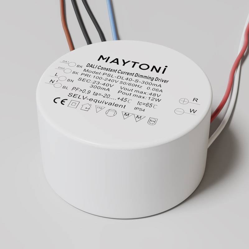 Блок питания 4,5*4,5*2,5 см, Maytoni Technical psl-dl PSL-DL40-S-300mA белый
