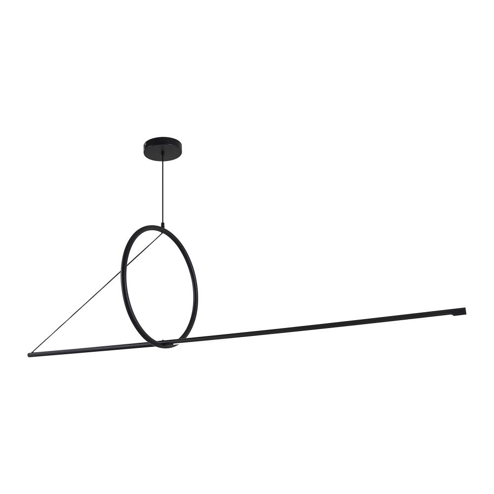 Подвесной светильник SUSPENSION CERCLE ET TRAIT – GRAPHITE SATINE L170 170*45*45 см, 1*LED*25W, 3000K, ImperiumLoft 40.1282-0, Чёрный