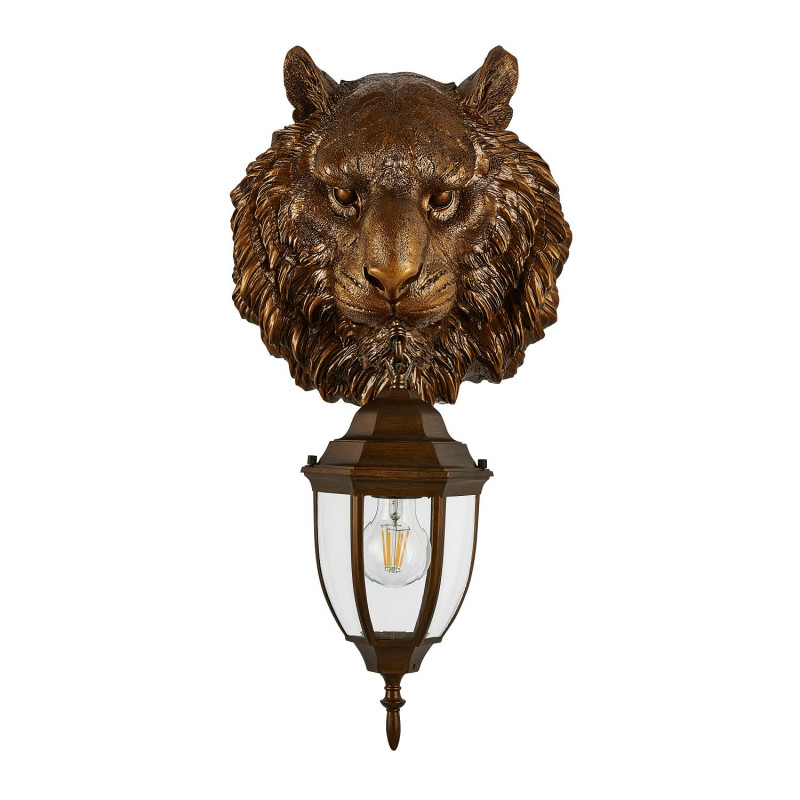 Уличный светильник Favourite Hant 2818-1W, D280*W310*H580, Каркас коричневого цвета, плафон из прозрачного стекла