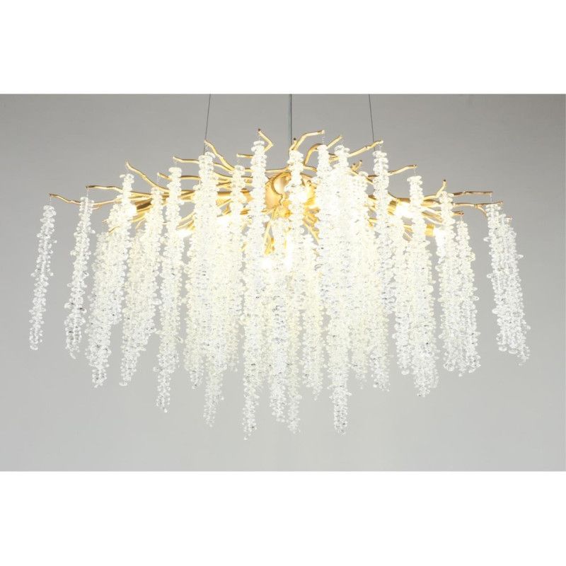 Подвесная люстра 100*50*80-180 см, 10*G9, 5W, Aployt PAULINA APL.848.23.10, золотой