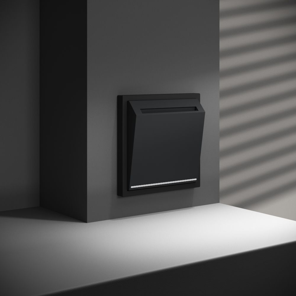 Выключатель встраиваемый S70 карточный 16А, черный матовый Voltum VLS010708