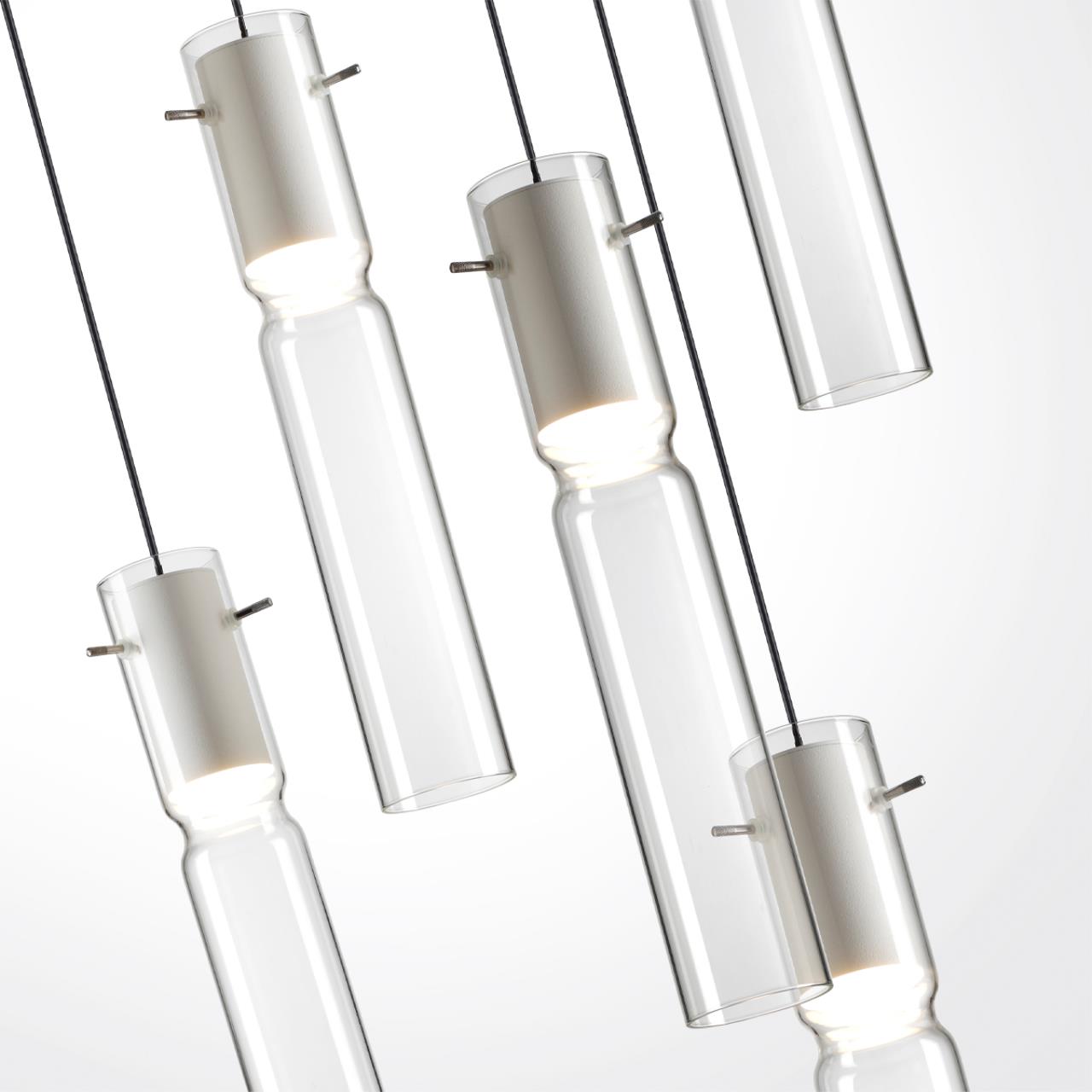Люстра каскадная 40*40*150 см, 5 LED*5W, 3000 К, Odeon Light Scrow, белый 5058/25LB