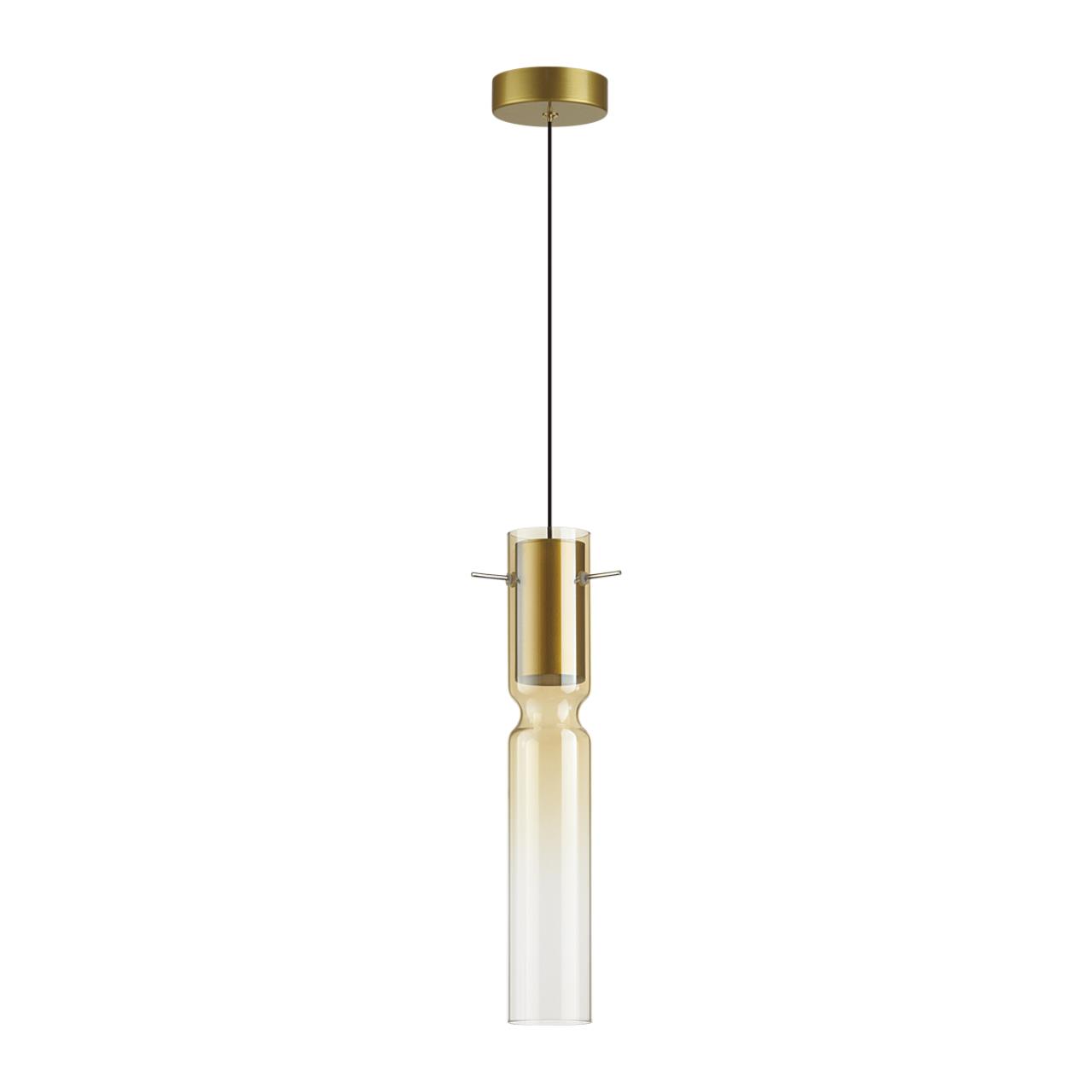 Подвес 6*6*120 см, 1 LED*5W, 3000 К, Odeon Light Scrow, золотой 5058/5LA