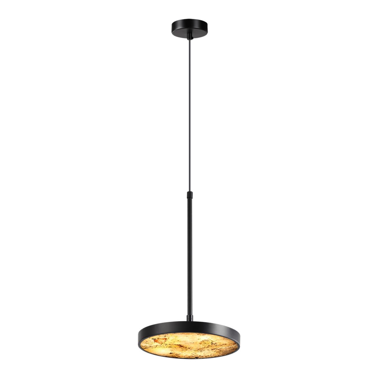 Подвес 23,6*23,6*180 см, LED 1*15W, 3000-4000-6000 К, Odeon Light Bergi 5064/15L, матовый черный/серо-бежевый