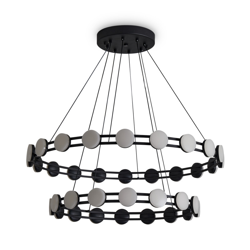 Подвесная люстра 80 см, 70W, 3000K, Freya Collar FR6180PL-L70B, черный