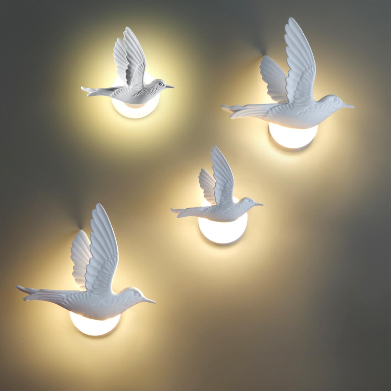 Бра с птичкой Odeon Light Colombella 4310/3WLA, 3W LED, 3000K, белый