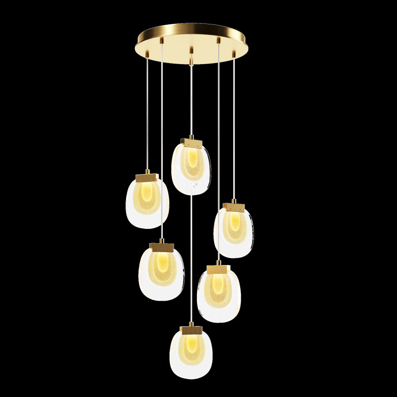 Каскадная люстра 45*45*325 см,  LED, 18W, 3000К, Maytoni Biology MOD367PL-L18BBSK латунный