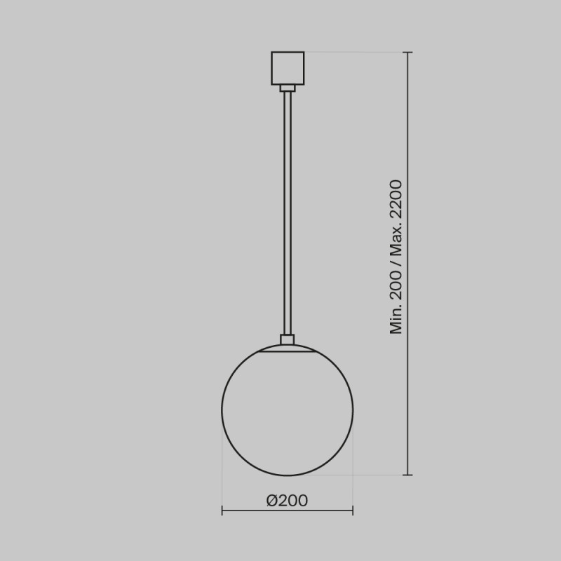 Светильник 20 см, 5W, 4000K, Maytoni Luna P039PL-5W4K-20-B, черный