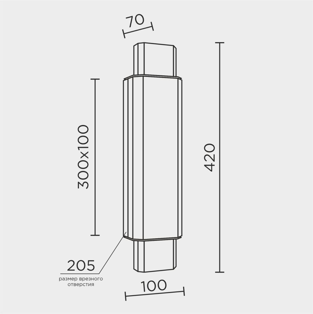 Настенный светильник 42*10 см, LED 14W MODELUX ML.542.420 BS