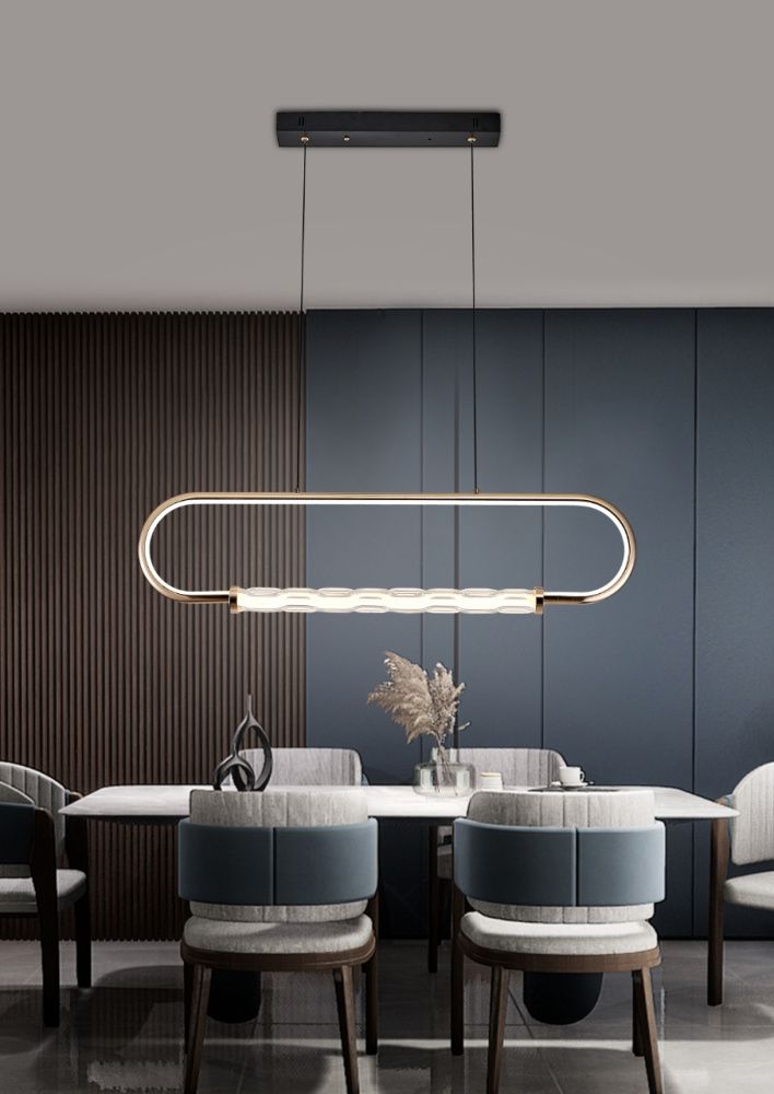 Подвес 9523/1A BK, 820*200 LED, 50W, 3000K, Alva Donna, Жемчужно чёрный