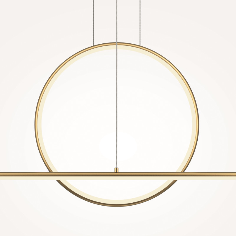 Подвесной светильник 143*11,7*344 см, LED, 40W, 3000К, Maytoni Halo MOD247PL-L49BSK латунный