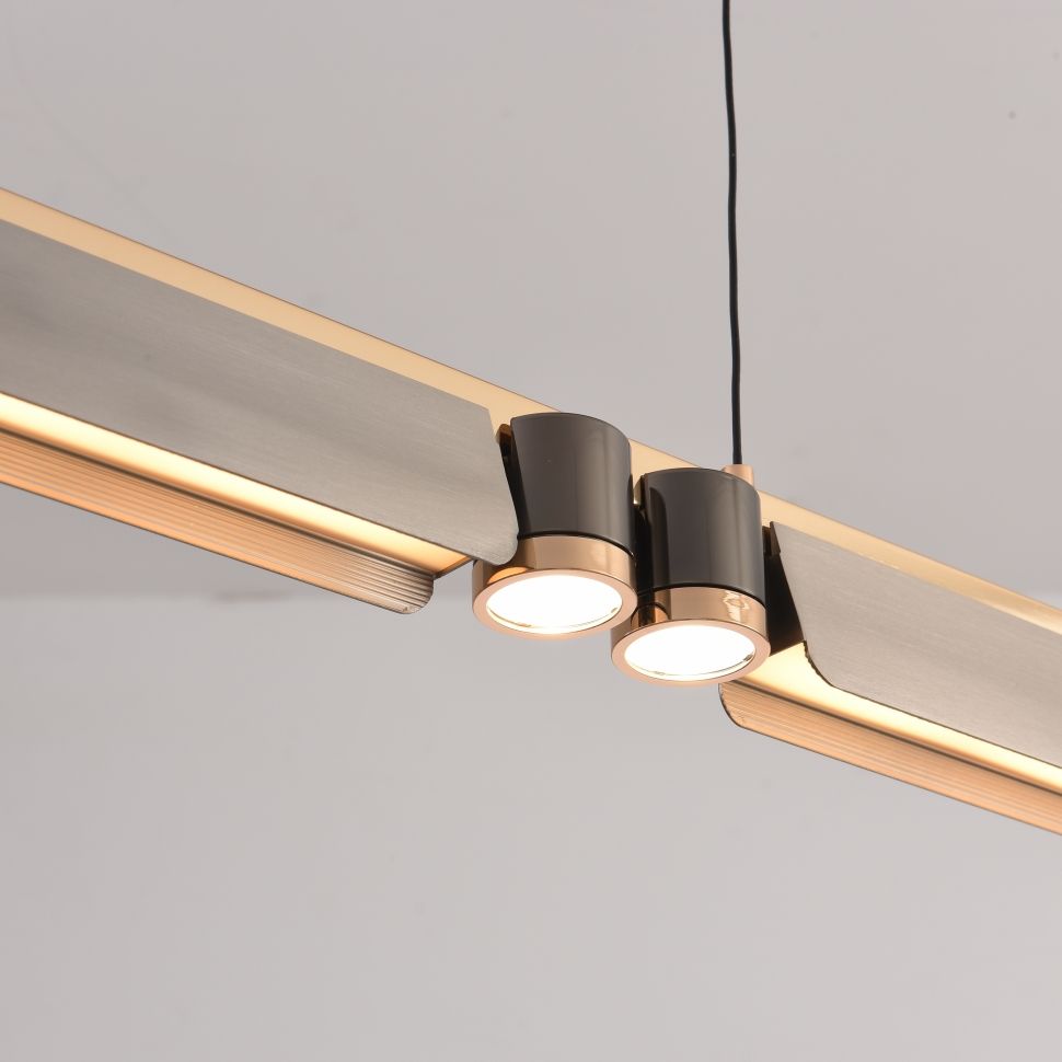 Подвесной светильник 120*2-150 см, LED*33W, 3000-6000K, iLedex Vision 9309D-1200-2 GR+BK, Серый/Черный