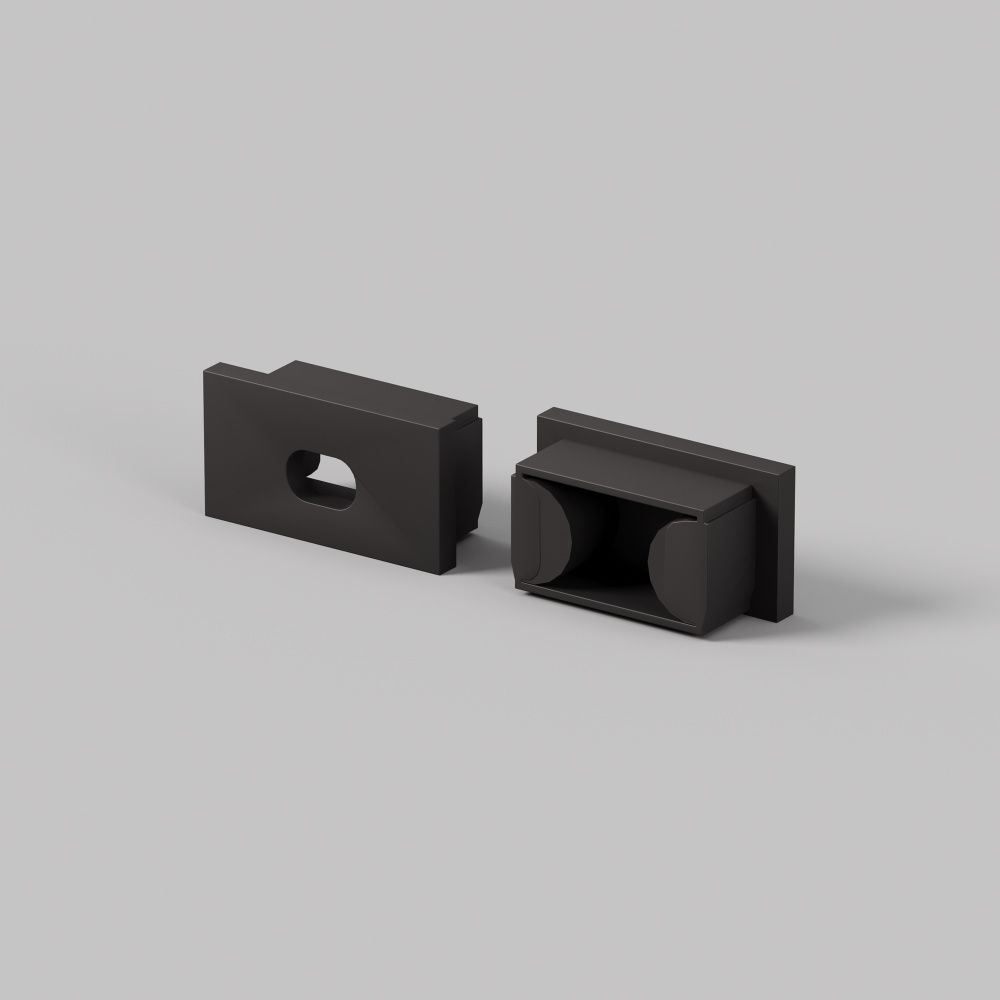 Комплект заглушек (для профиля 15×06) 10 шт., ALM-001-B-EC 642019, 1*2*1 см, Maytoni Led Strip 642019, Черный