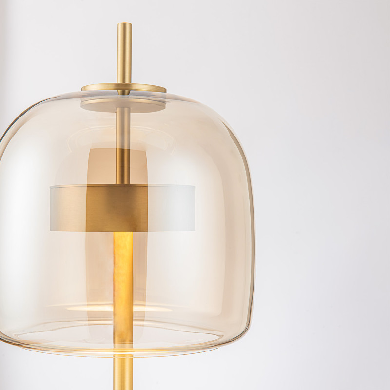 Настольная лампа 26*56,5 см, 21W, Favourite Reflex 4235-1T Стекло янтарного цвета, матовое золото и белый акрил