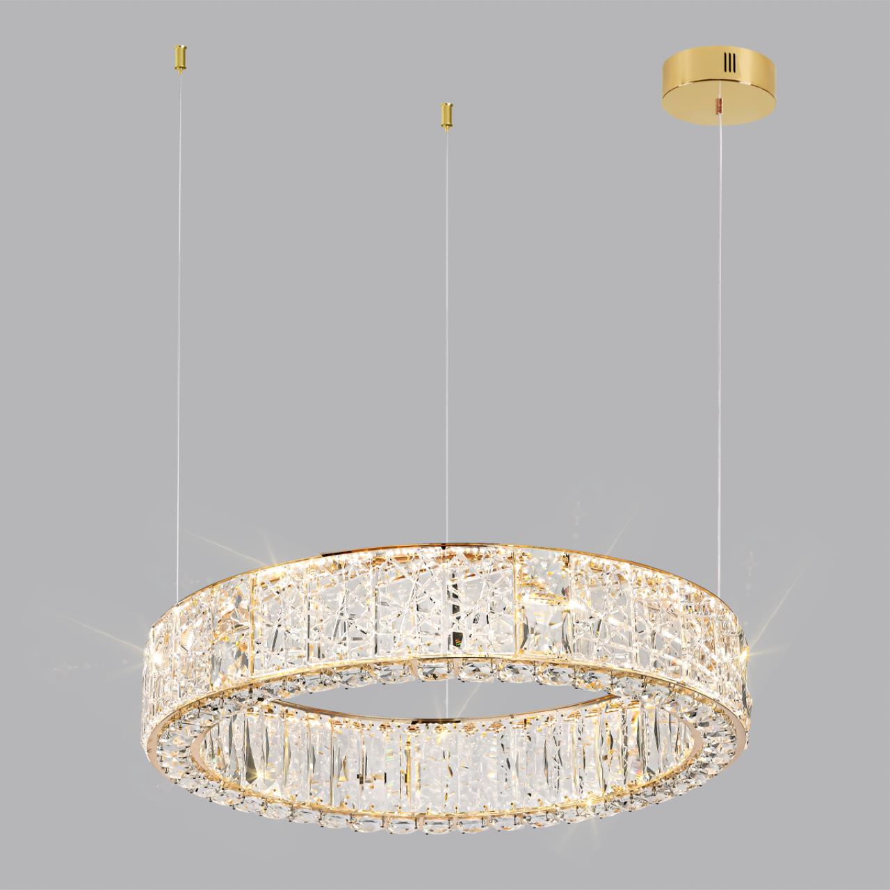 Люстра 60*60*80 см, LED 1*70W, 3700 К, Odeon Light Version 5071/70L, золото/прозрачный