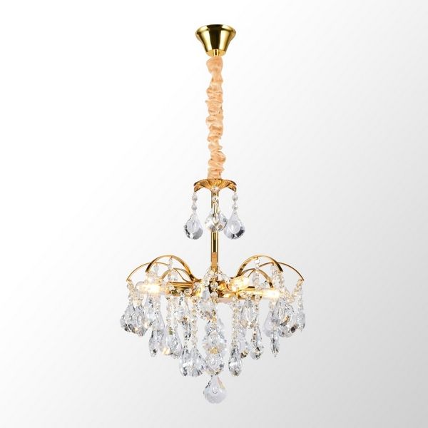 Подвесная хрустальная люстра 50 см, Lussole Presidio LSP-6017, золото