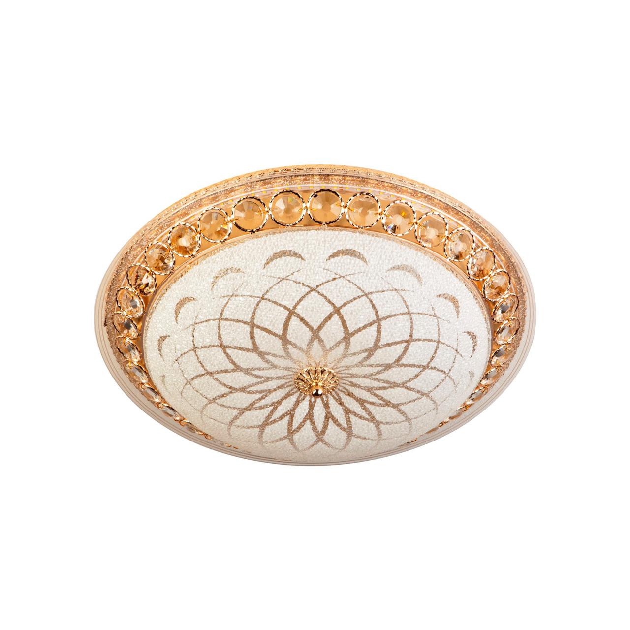 Светильник 80*80*14 см, LED 150W, 3300 / 5000К, Золото LED4U L1107-800 GD