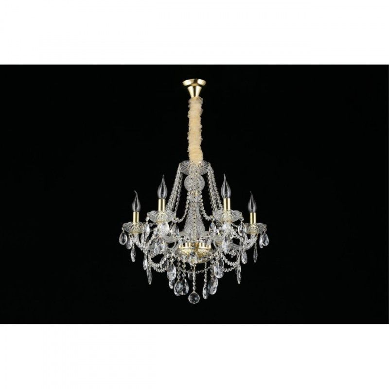 Подвесная люстра 55*80-120 см, 6*E14, 40W, Aployt Koletta APL.755.13.06, золотой