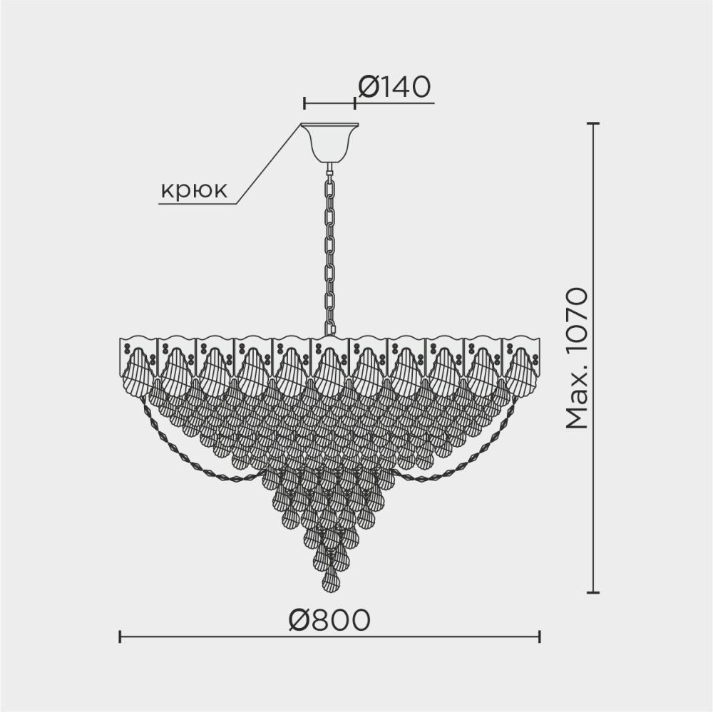 Подвесная люстра MODELUX premium ML.8881.18P GD