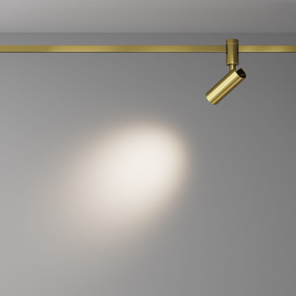 Трековый светильник  TR144-1-12W3K-W-BS *5,5*-20,3 см, *LED*12W, 3000K, Maytoni technical FLARITY TR144-1-12W3K-W-BS, Латунь