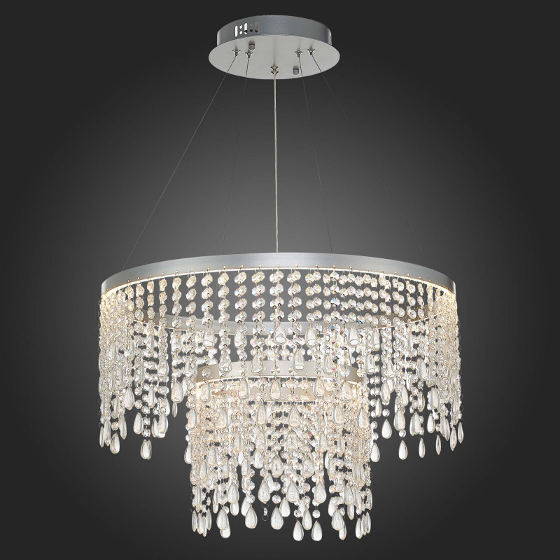 Люстра подвесная 60 см, 55W 3000K/4000K/6000K ST LUCE VEGA SL6201.103.55 Серебристый