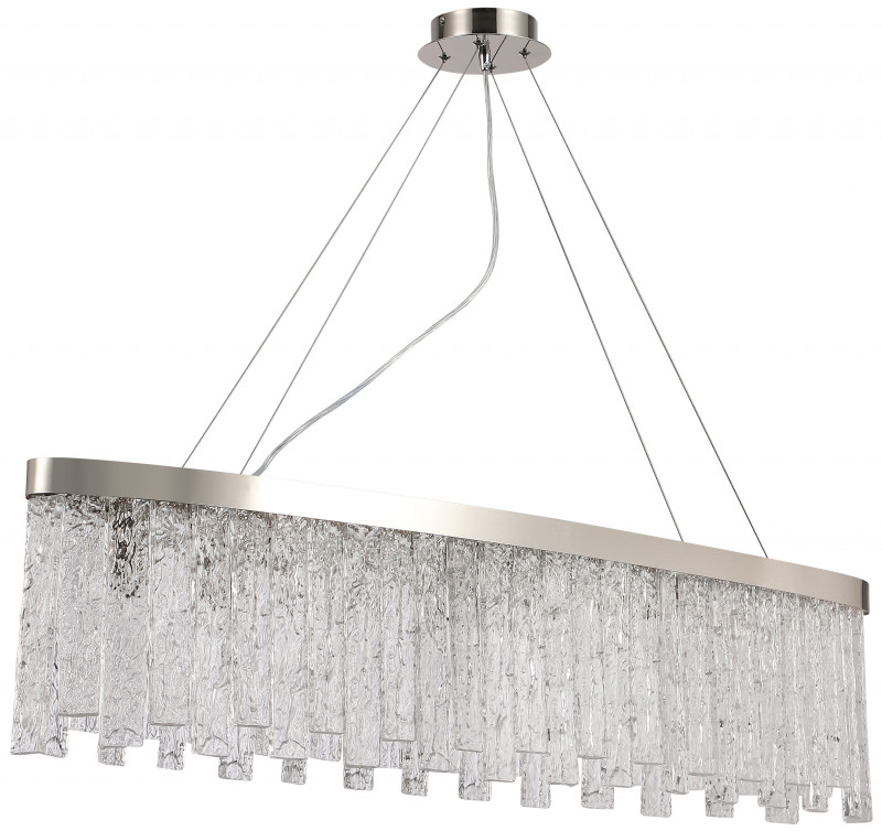 Люстра подвесная 120*25*40/100 см, 8*E14 40W Глянцевый никель Stilfort Frostyle 2155/11/08PL