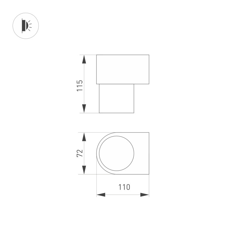 Бра Arlight 033581 11*7,2*11,5 см, 6W, белый (дневной)K,