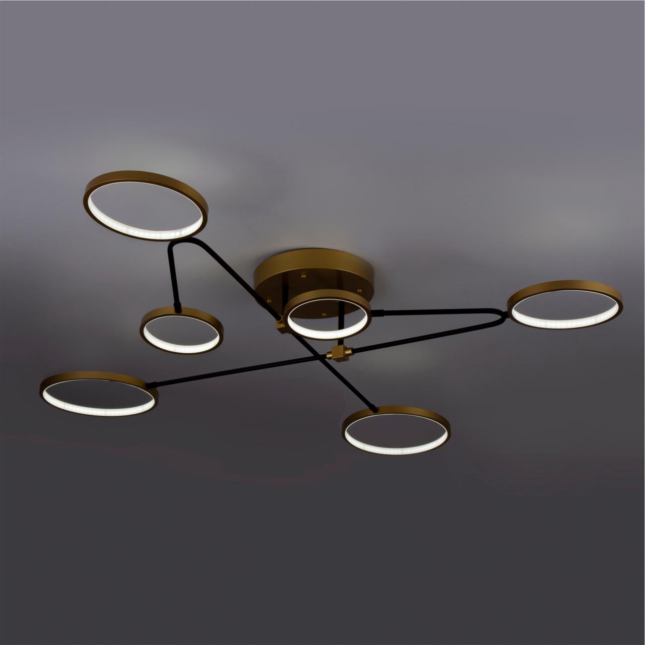 Светильник 125**15 см, LED 45W, 3000 / 6500К, Золото LED4U L200-6