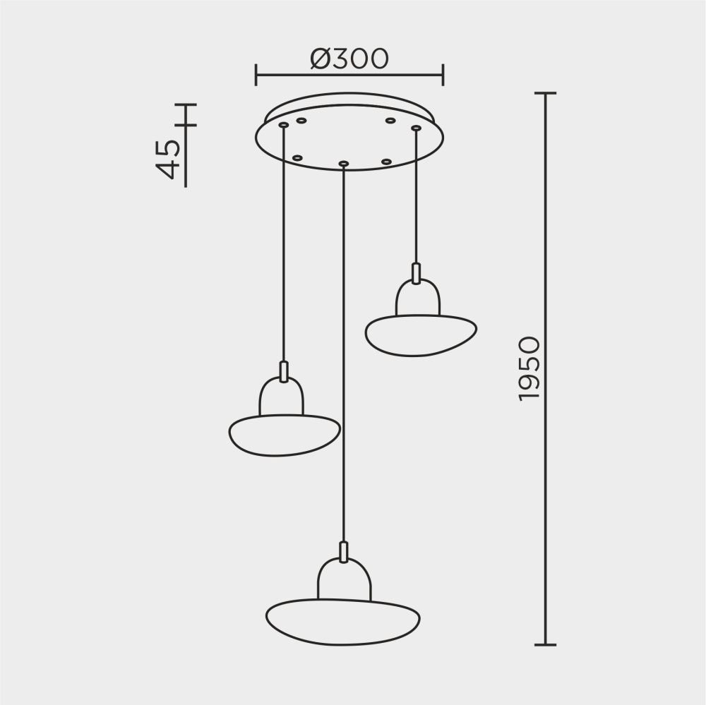 Подвесной светильник 33*33*195 см, LED 24W, 3000 / 6000K, Черный, Золото MODESTYLE MS.2326.3