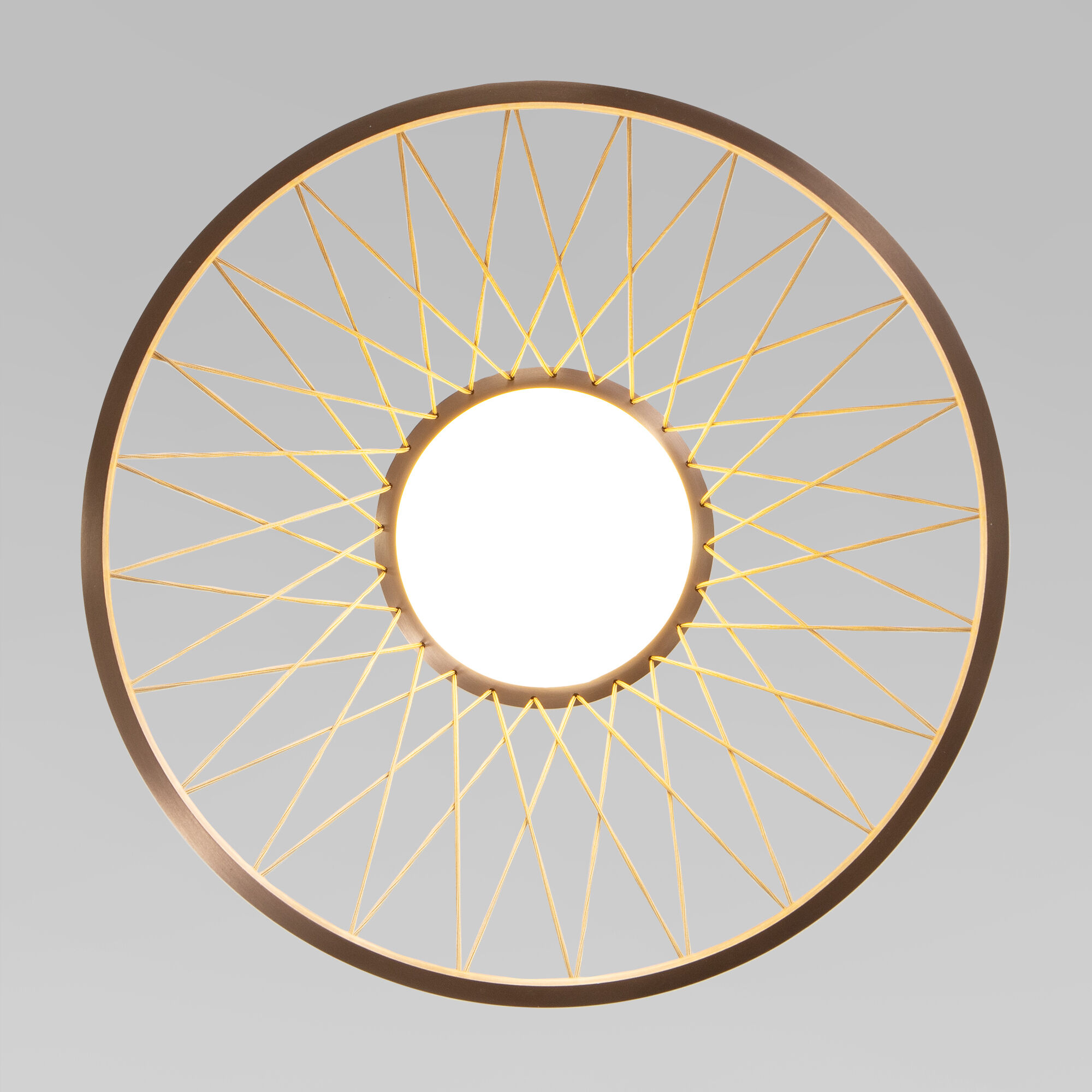 Подвесной светильник 40*40*50-165 см, LED*18W, 3000K, Eurosvet Cesta 40016/1 LED, коричневый, a069283