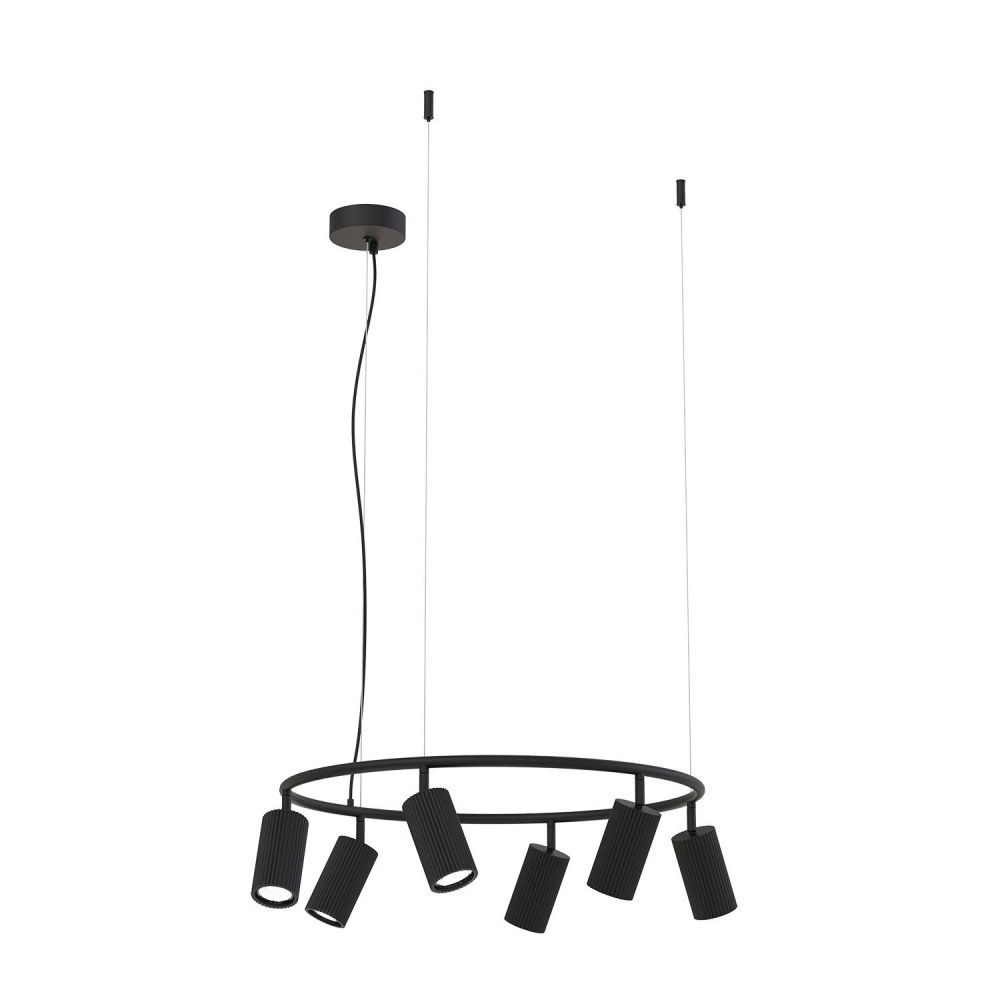 Подвесная люстра 60*23-150 см, 6*GU10, 4W, F-Promo Mobile 4635-6P, черный матовый